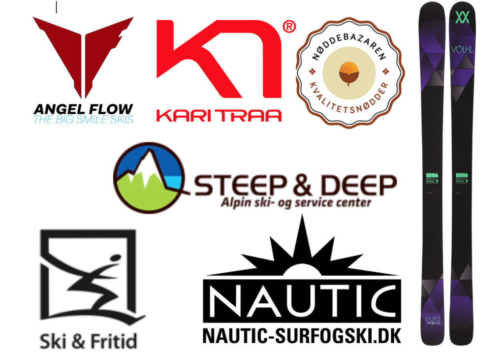 En stor tak til Völk, Kari Traa, Ski & Fritid, Nautic Surf og Ski, Steep & Deep, Angel Flow og Nøddebazaren, for alle præmierne. Men også for opbakningen til vores nyopstartede klub.